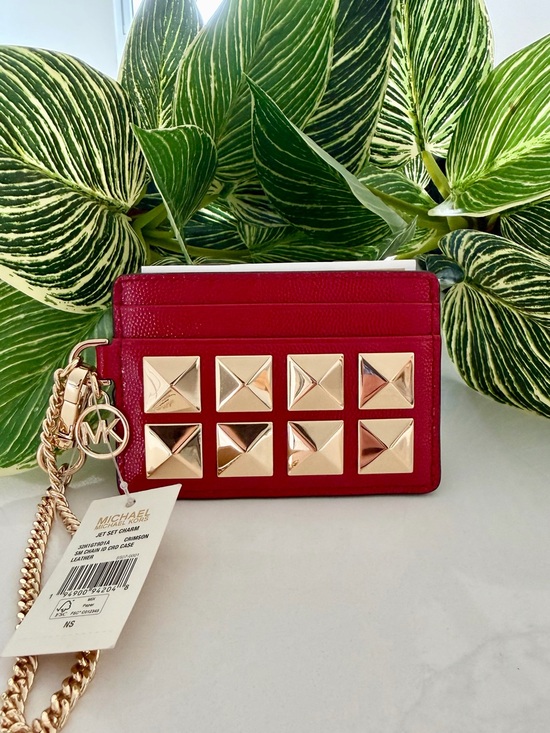 Michael Kors Handbags - Michael Kors Red Studded Card Case Wristlet
